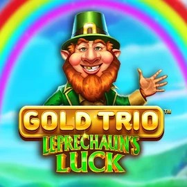 Gold Trio Leprechaun's Luck slot logo by Playtech at Paston Casino